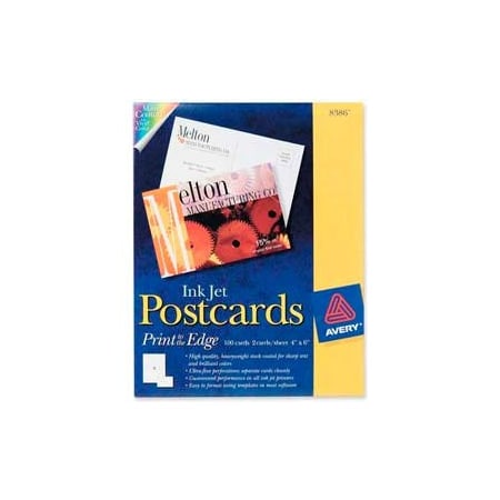 Avery Avery Inkjet Post Card, 4" x 6", Matte, White, 100 Cards/Pack 8386